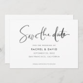 Eenvoudig inktscript Handgeschreven Save the Date- Save The Date (Voorkant / Achterkant)