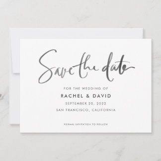Eenvoudig inktscript Handgeschreven Save the Date- Save The Date