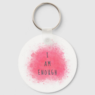 Eenvoudig inspirerend ben ik genoeg bevestigende p sleutelhanger