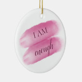 Eenvoudig inspirerend citaat ben ik genoeg bevesti keramisch ornament (Rechts)