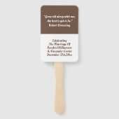 Eenvoudig Inspirerend Liefde Quote Huwelijk Handwaaier (Achterkant)