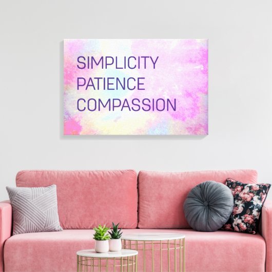Eenvoudig Inspirerend van patiëntencompassie Canvas Afdruk (Insitu (Woonkamer))