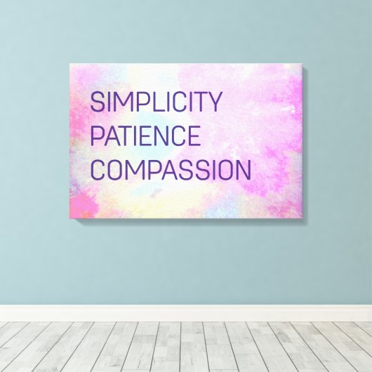 Eenvoudig Inspirerend van patiëntencompassie Canvas Afdruk (Insitu (Houten vloer))