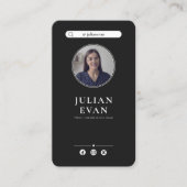 Eenvoudig Instagram Professioneel Zwart Visitekaar Visitekaartje (Voorkant)