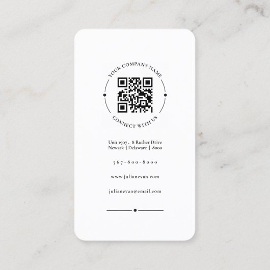 Eenvoudig Instagram Professioneel Zwart Visitekaar Visitekaartje (Achterkant)