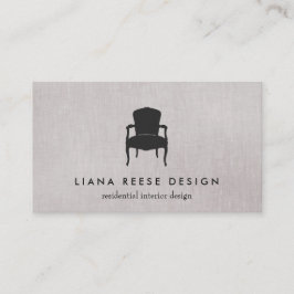 Eenvoudig interieur design Franse stoel Logo Visitekaartje