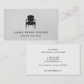 Eenvoudig interieurontwerp Franse stoel grijs Visitekaartje (Voorkant / Achterkant)