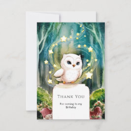 Eenvoudig Into the Woods Uil Verjaardag Bedankkaart