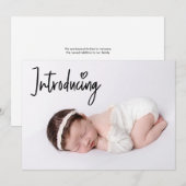 Eenvoudig introduceren van baby Girl Modern Newbor Aankondiging (Voorkant / Achterkant)