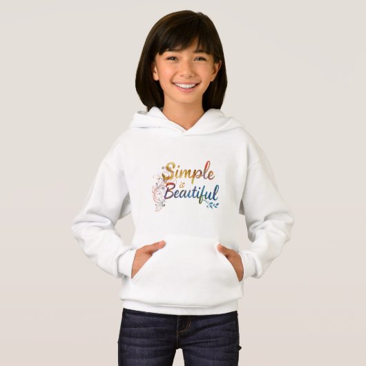 Eenvoudig is Mooie Kinder Pullover Hoodie (Voorkant volledig)