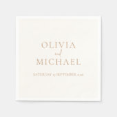 Eenvoudig ivoor en Tan Modern Wedding Servet (Voorkant)