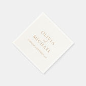 Eenvoudig ivoor en Tan Modern Wedding Servet (Hoek)