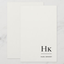 Eenvoudig ivoor monogram Monogram gepersonaliseerd Briefpapier