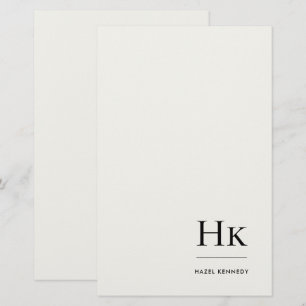 Eenvoudig ivoor monogram Monogram gepersonaliseerd Briefpapier