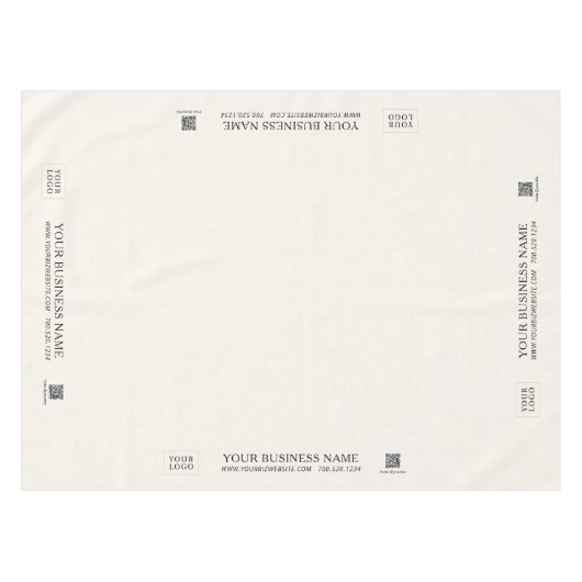 Eenvoudig Ivoor Off White Company Logo Craft Show Tafelkleed (Voorkant (Horizontaal))