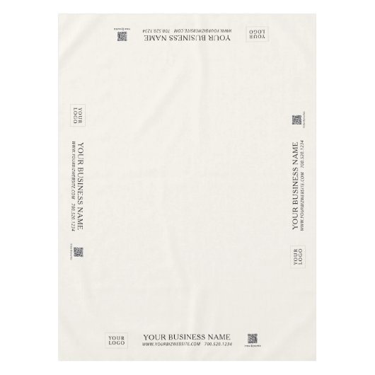 Eenvoudig Ivoor Off White Company Logo Craft Show Tafelkleed (Voorkant)