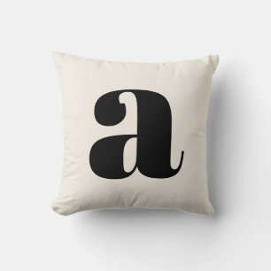 Eenvoudig Ivoor Wit Krachtig Retro Monogram Eerste Kussen