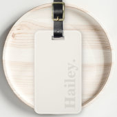 Eenvoudig Ivoor Wit Modern Monogram Naam Bagagelabel
