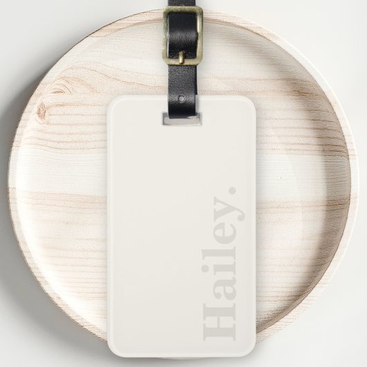 Eenvoudig Ivoor Wit Modern Monogram Naam Bagagelabel