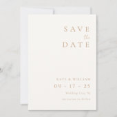 Eenvoudig Ivory Elegant Minimalist Modern Wedding Save The Date (Voorkant)