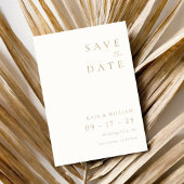Eenvoudig Ivory Elegant Minimalist Modern Wedding Save The Date
