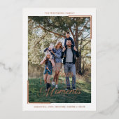 Eenvoudig Jaar In Momenten Familiefoto Kerstmis Folie Feestdagenkaart (Voorkant)