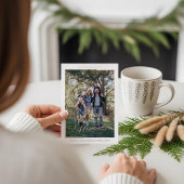 Eenvoudig Jaar In Momenten Familiefoto Kerstmis Folie Feestdagenkaart