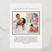 Eenvoudig Jaar In Momenten Familiefoto Kerstmis Folie Feestdagenkaart (Achterkant)