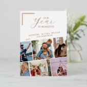 Eenvoudig Jaar In Momenten Familiefoto Kerstmis Folie Feestdagenkaart (Staand Voorkant)