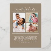 Eenvoudig Jaar In Momenten Familiefoto Kerstmis Folie Uitnodiging (Achterkant)