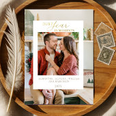 Eenvoudig Jaar In Momenten Familiefoto Kerstmis Folie Uitnodiging