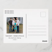 Eenvoudig Jaar in Review Foto Modern Kerstfeest Folie Feestdagen Briefkaart (Achterkant)