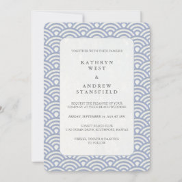 Eenvoudig Japans Seigaiha Wave Pattern Weddenschap Kaart