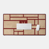 Eenvoudig Japans Stijl Rood Monogram Bureaumat (Keyboard & Muis)