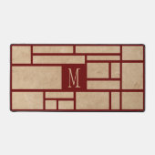 Eenvoudig Japans Stijl Rood Monogram Bureaumat (Voorkant)