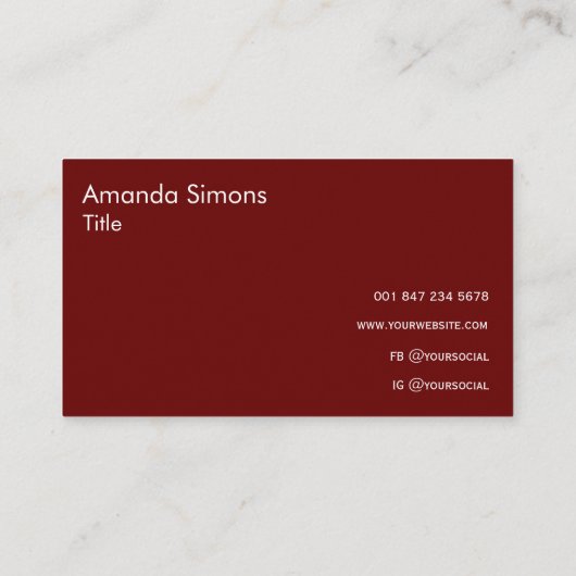 Eenvoudig Japans Stijl Rood Visitekaartje (Achterkant)