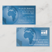 Eenvoudig je Logo Global Corporate Blue toevoegen Visitekaartje (Voorkant / Achterkant)