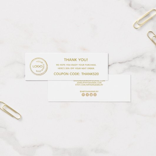 Eenvoudig je Logo toevoegen Hartelijk dank Pakket Mini Visitekaartjes (Kantoor)