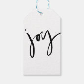 Eenvoudig JOY Black en White Minimalist Holiday Cadeaulabel (Voorkant)