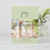 Eenvoudig Joy Holiday-fotokaart | Munt Feestdagenkaart (Staand voorkant)