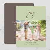 Eenvoudig Joy Holiday-fotokaart | Munt Feestdagenkaart (Voorkant / Achterkant)