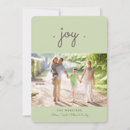 Eenvoudig Joy Holiday-fotokaart | Munt Feestdagenkaart