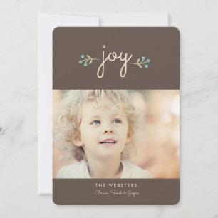 Eenvoudig Joy Holiday-fotokaart Sable Feestdagenkaart
