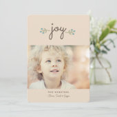 Eenvoudig Joy Holiday-fotokaart | Vanilla Feestdagenkaart (Staand voorkant)