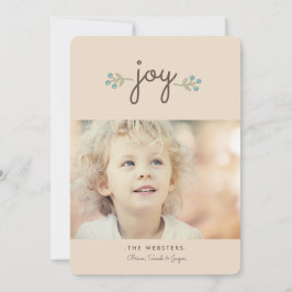 Eenvoudig Joy Holiday-fotokaart | Vanilla Feestdagenkaart