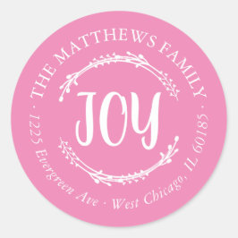 Eenvoudig Joy Round Return-adreslabel Ronde Sticker