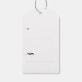 Eenvoudig JOYFUL Black en White Minimalist Holiday Cadeaulabel (Achterkant)