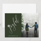 Eenvoudig Joyvol Handgeschreven Script Foto Feestdagenkaart (Voorkant / Achterkant)