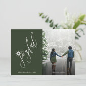 Eenvoudig Joyvol Handgeschreven Script Foto Feestdagenkaart (Staand voorkant)