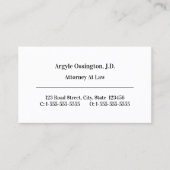 Eenvoudig, juridisch professioneel Visitekaartje (Voorkant)